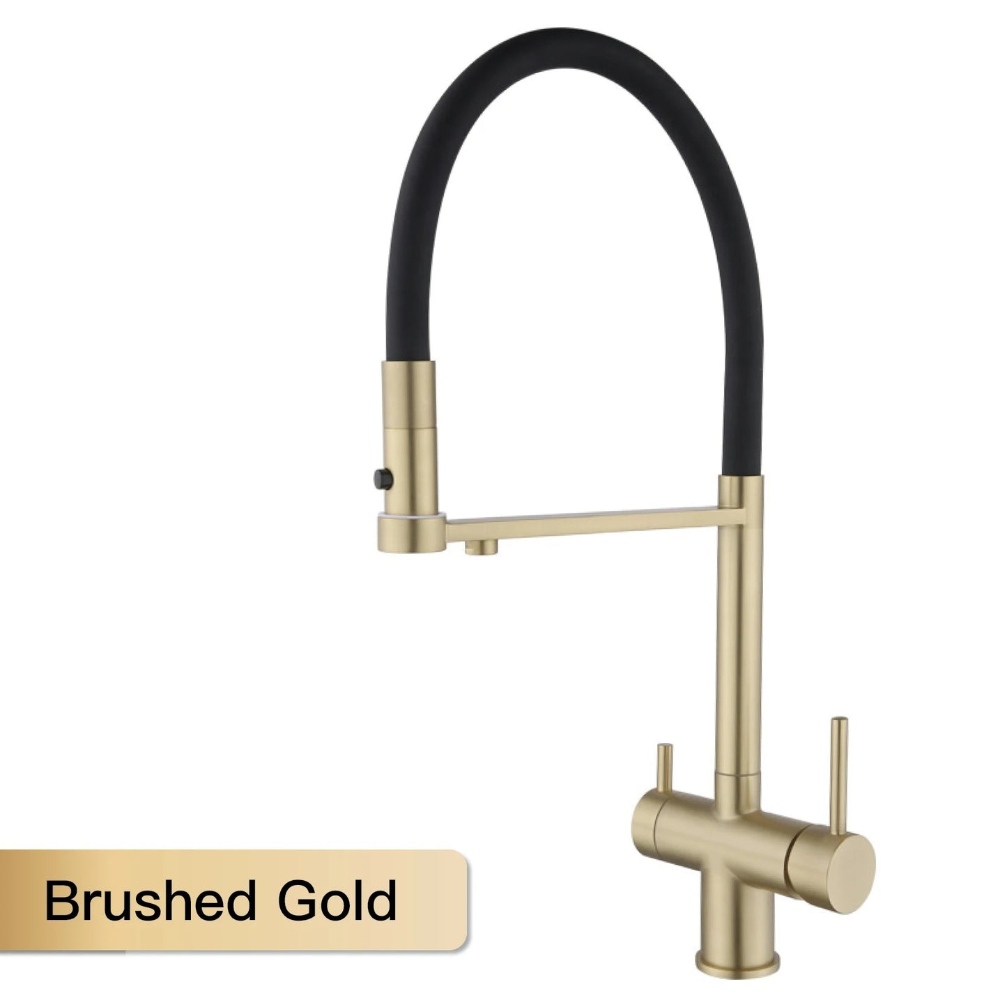 Gold Brass Kitchen Faucet with Filter
