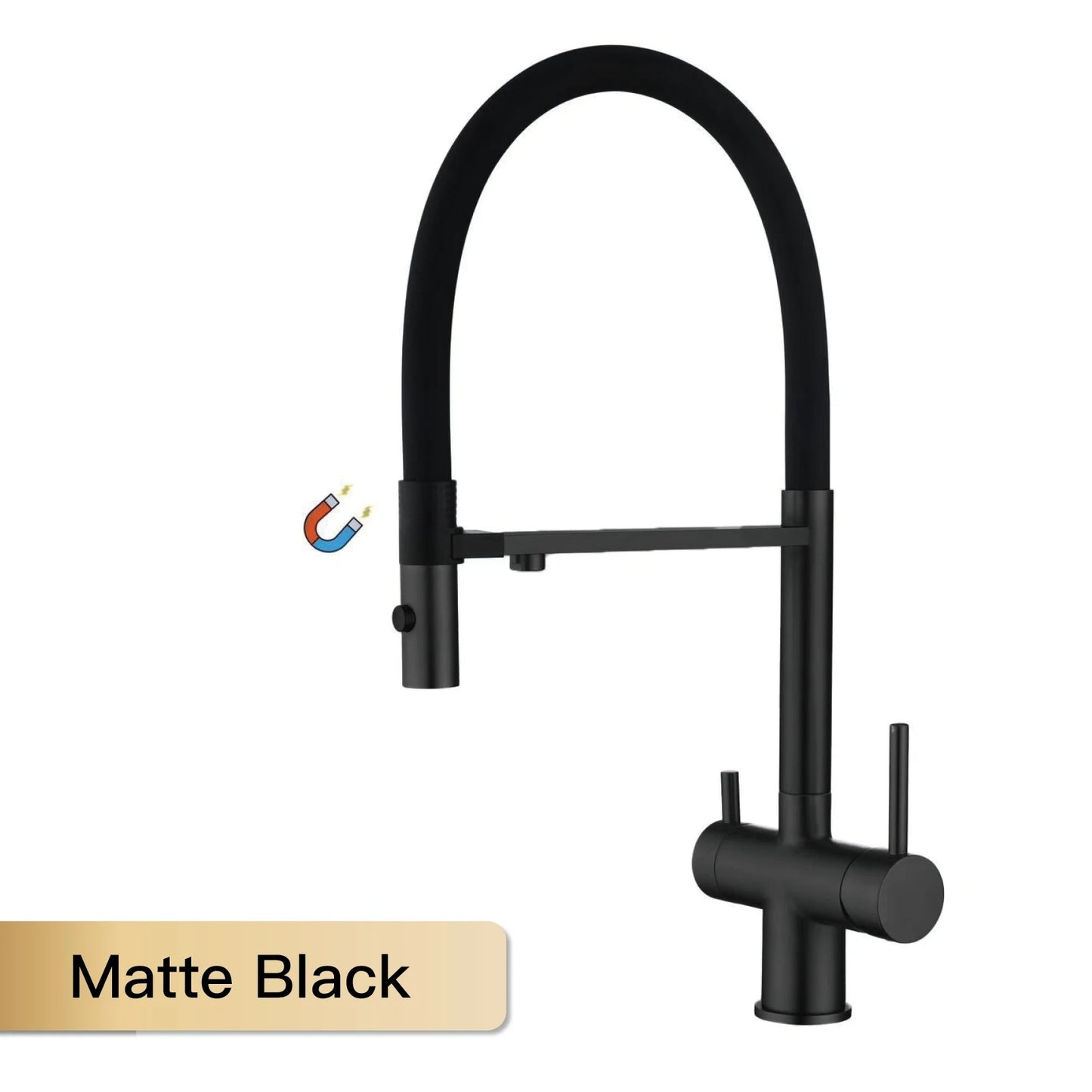 Gold Brass Kitchen Faucet with Filter