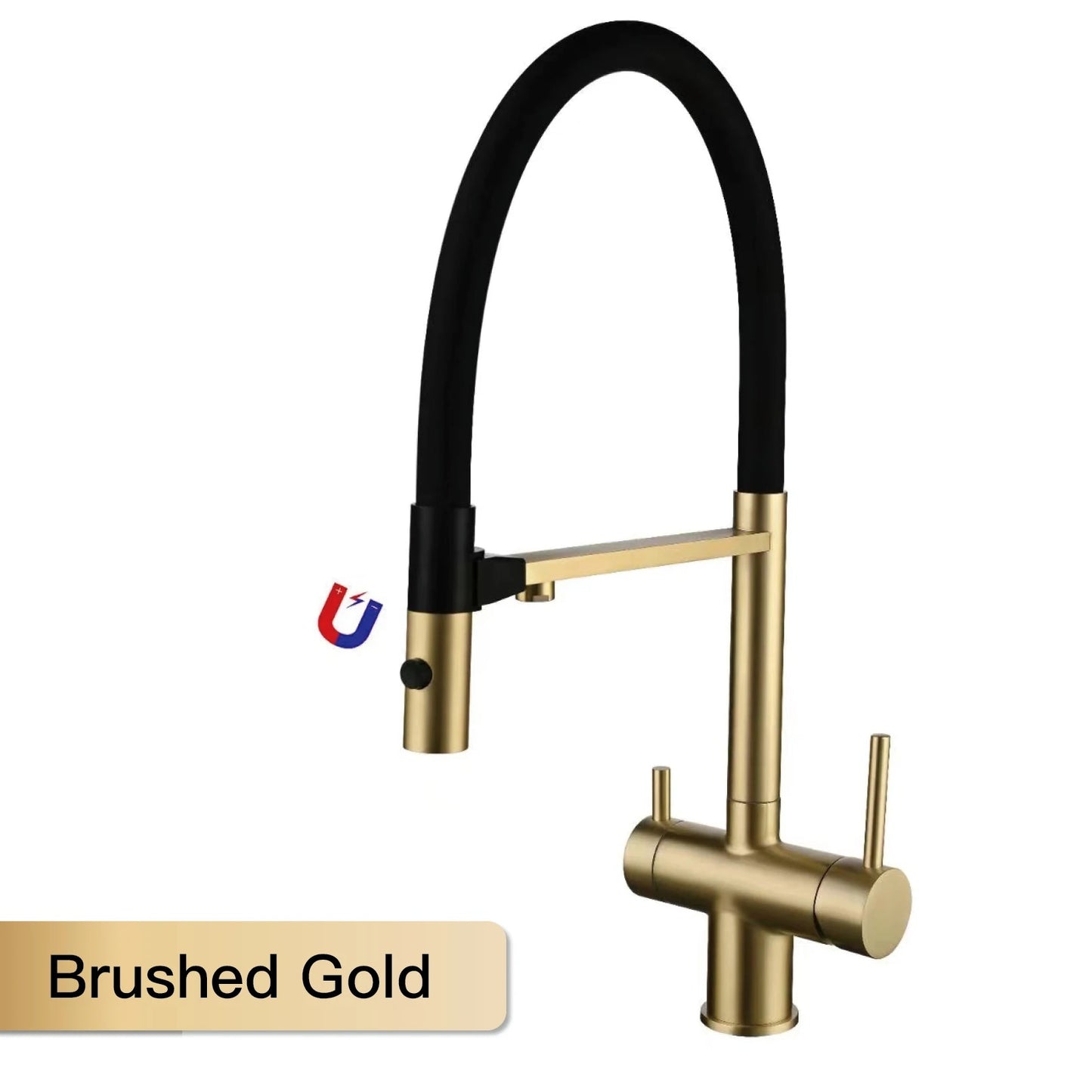 Gold Brass Kitchen Faucet with Filter