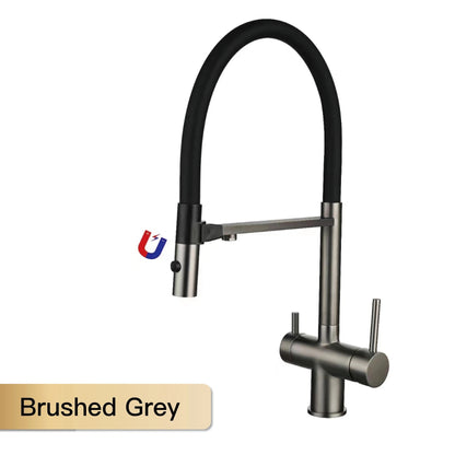 Gold Brass Kitchen Faucet with Filter