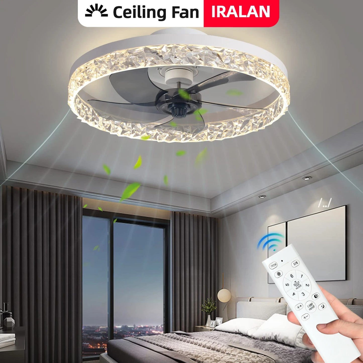 Low Noise Dimmable Ceiling Fan Lamp