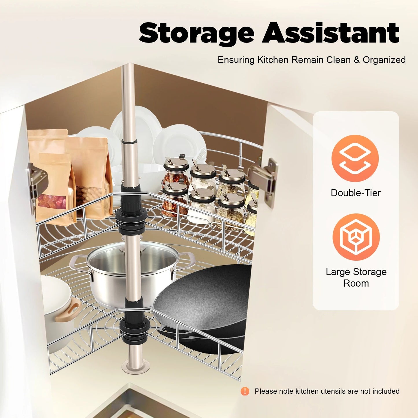 Rotating Corner Cabinet Organizer