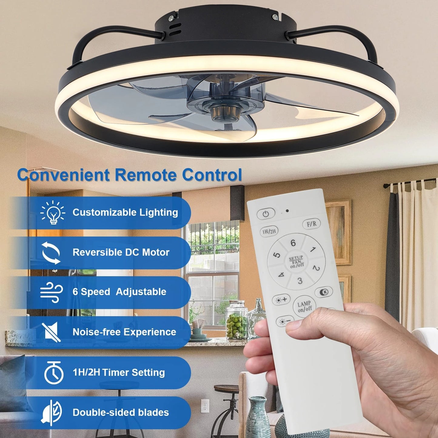 Remote Control Ceiling Fan Light