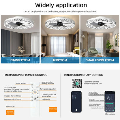 Low Noise Dimmable Ceiling Fan Lamp