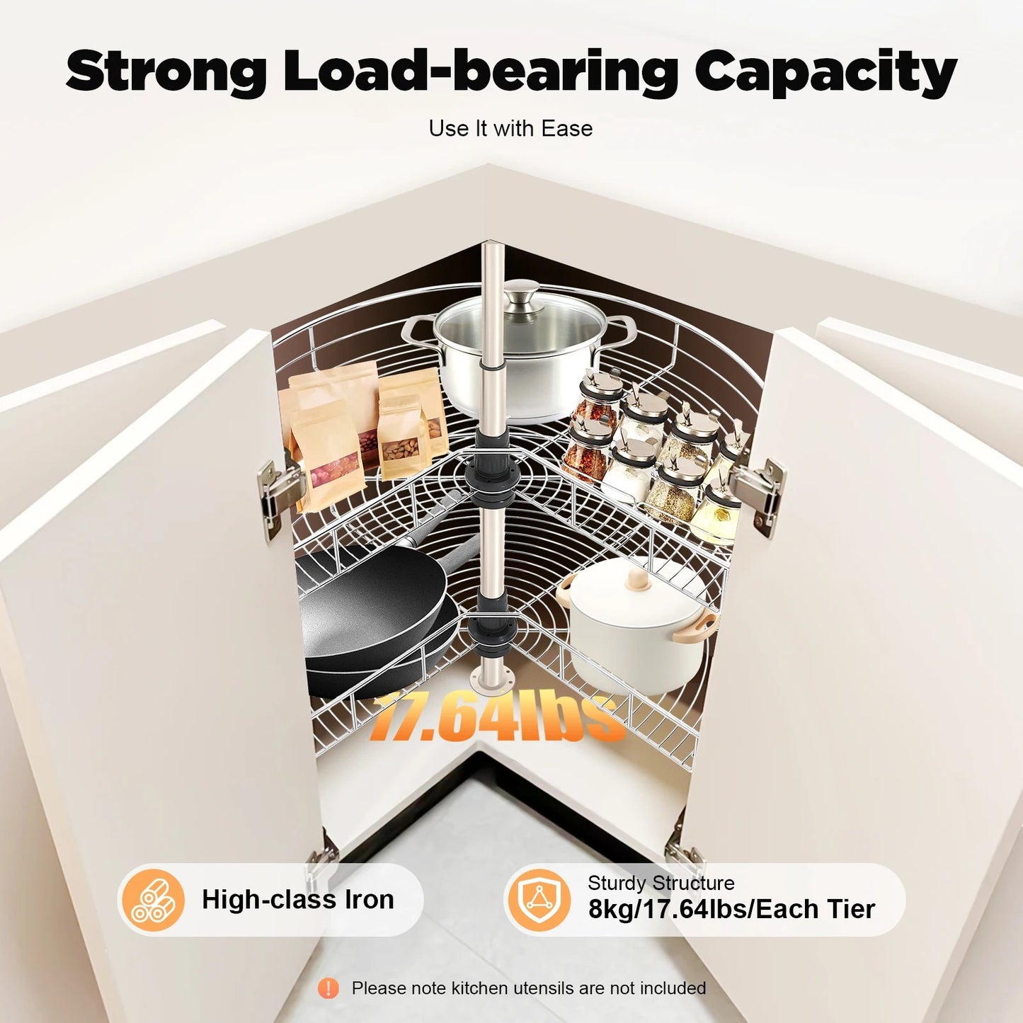 Rotating Corner Cabinet Organizer