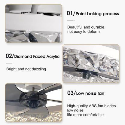 Low Noise Dimmable Ceiling Fan Lamp