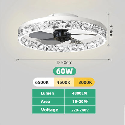 Low Noise Dimmable Ceiling Fan Lamp